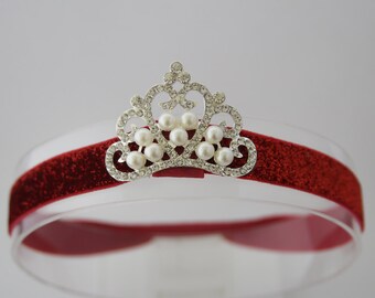 Baby Headband, Princess Tiara Headband, Baby Tiara, Princess Headband, Crown , Red Crown Headband, Red Baby Headband, 2223