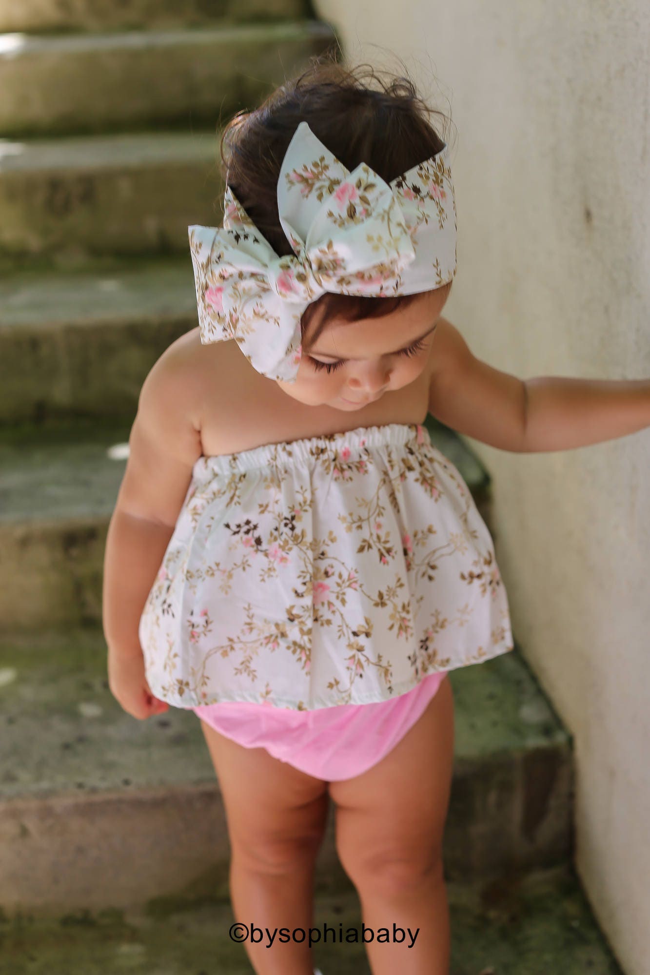 Baby Head Wrap Baby Floral Headwrap Light Pink Baby Etsy