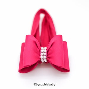 Hot Pink Bow Headband, Pink Baby Headband, Baby Big Bow Headband, Newborn Headband, Baby Headband, Nylon Headband, Pink Baby Headband, 936 image 4