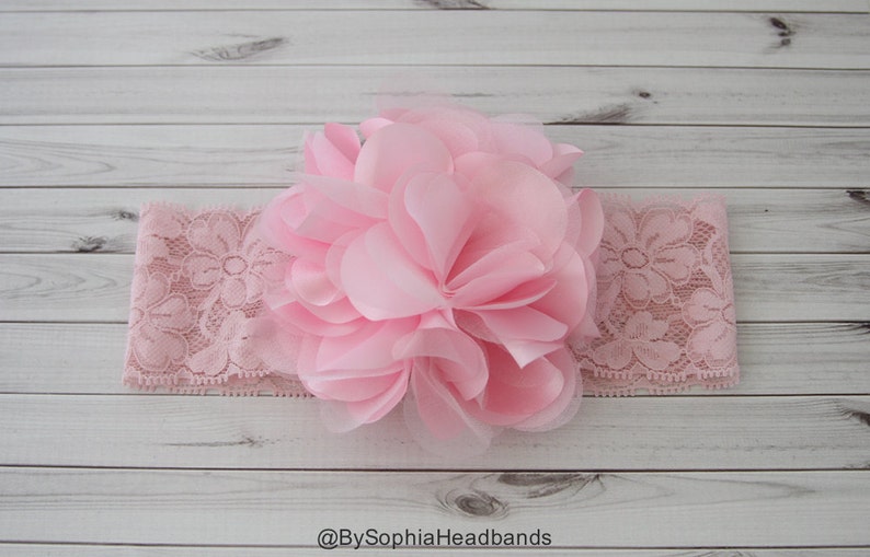 Light Pink Flower Headband Baby Flower Headband Big Flower Etsy