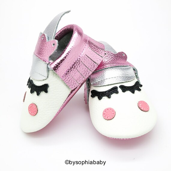 unicorn baby moccasins