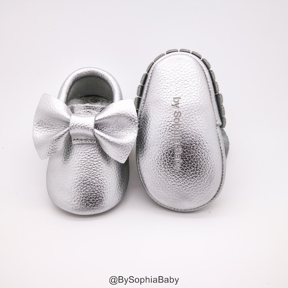 baby silver shoes