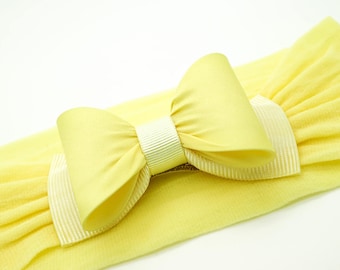 Yellow Headband, Baby Bow Headband, Newborn Headband, Baby Headband, Photography Prop, Yellow Baby Bow, Yellow Girls Headband, 977