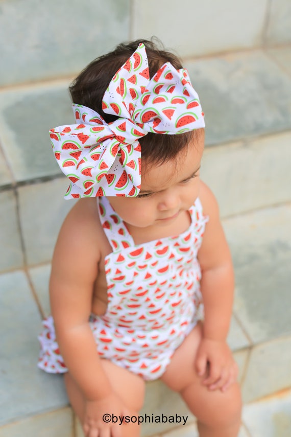 baby girl watermelon romper