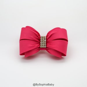 Hot Pink Bow Hair Clip, Girls Bow Hair Clip, Bow Hair Clip, Wedding Hair Clip, Pink Bow, Toddler Hair Clip, Flower Girl Bow, 1367