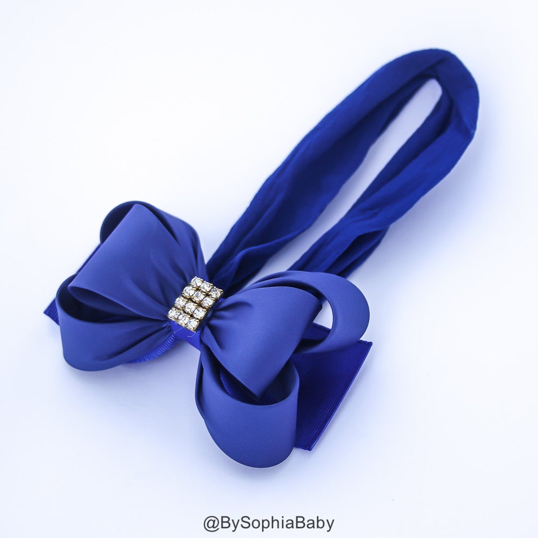 Royal Blue Big Bow Headband Royal Blue Baby Headband Royal Etsy