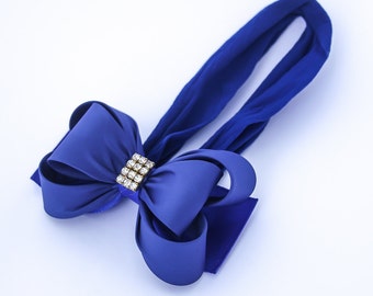 Royal Blue Big Bow Headband, Royal Blue Baby Headband, Royal Blue Baby Headband, Newborn Headband, Blue Bow Headband, Nylon Headband, 981