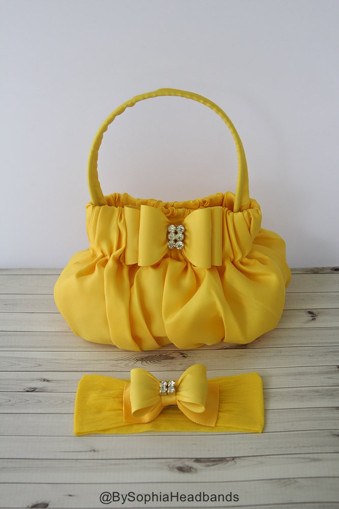 Yellow Bow Baby Handbag Flower Girl Purse Baby Toddler - Etsy