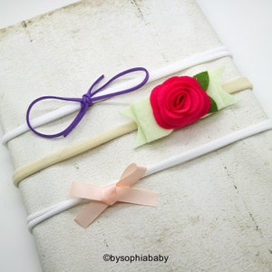 Baby headband Set, Baby Nylon Headband, Small Bows, Baby Bows, Newborn headbands, Nylon Headbands,Baby hair bows,Flower Headband, 999