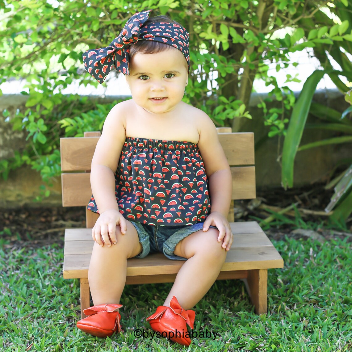 Watermelon Baby Top and Head Wrap Set Baby Summer Set Baby Etsy