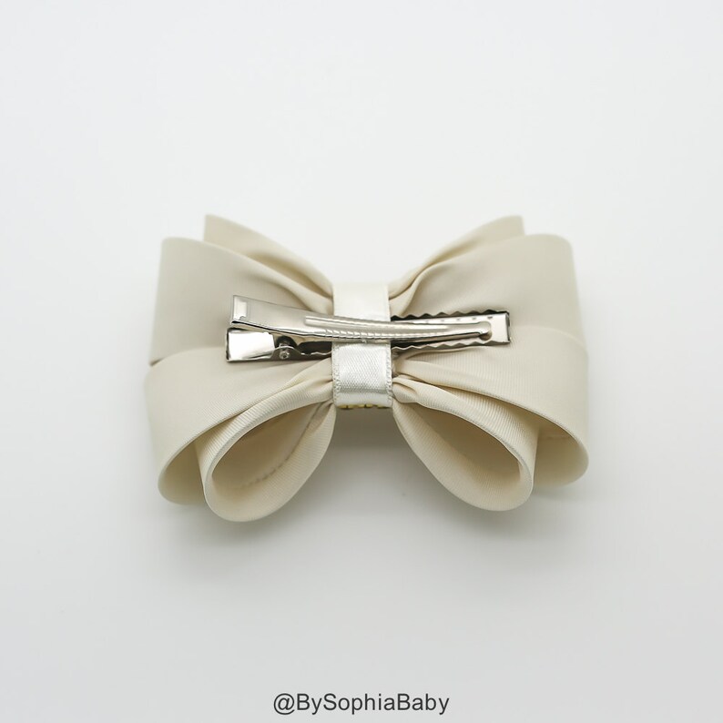Ivory Bow Hair Clip Girls Bow Hair Clip Bow Hair Clip Etsy