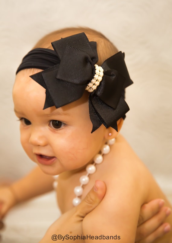 black newborn headband