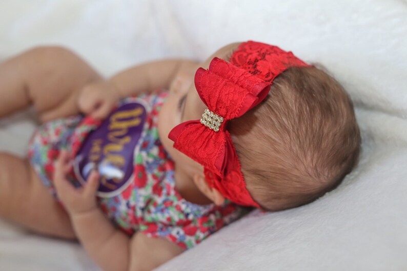 Baby Headband Red Big Bow Headband Christmas Headband Red Etsy