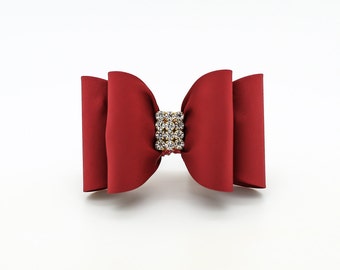 Burgundy Baby Bow, Burgundy Bow Hair Clip, Bow Hair Clip,  baby Hair Clip, Girls Bow Hair Clip, Big Bow Hair Clip, Baby Double Bow, 1031