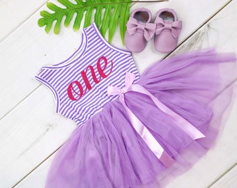 ONE Purple Birthday Outfit, First Birthday Gift , Baby Girl First Birthday Outfit, One birthday outfit , First Birthday Outfit Girl, 3030