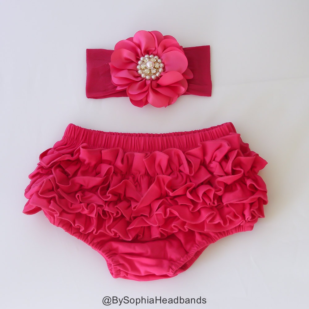 Baby Bloomers Pink Ruffle Baby Bloomer Hot Pink Baby - Etsy