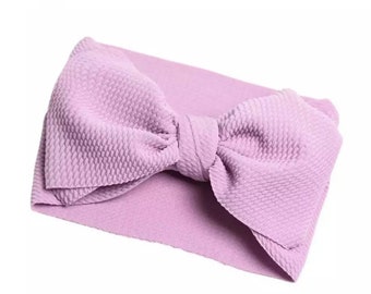 Diadema de lazo gris, diadema de marfil, diadema de lazo rosa claro.Envoltura de cabeza de turbante, Diadema de lazo de lavanda, Bebé niña pequeña,