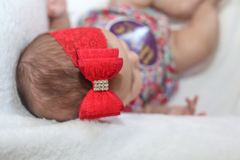 Baby Headband Red Big Bow Headband Christmas Headband Red Etsy