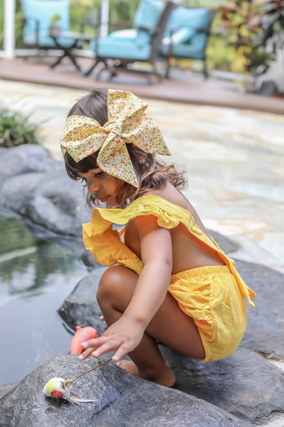 Baby girl yellow clearance romper