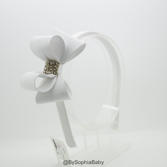 white bow headband