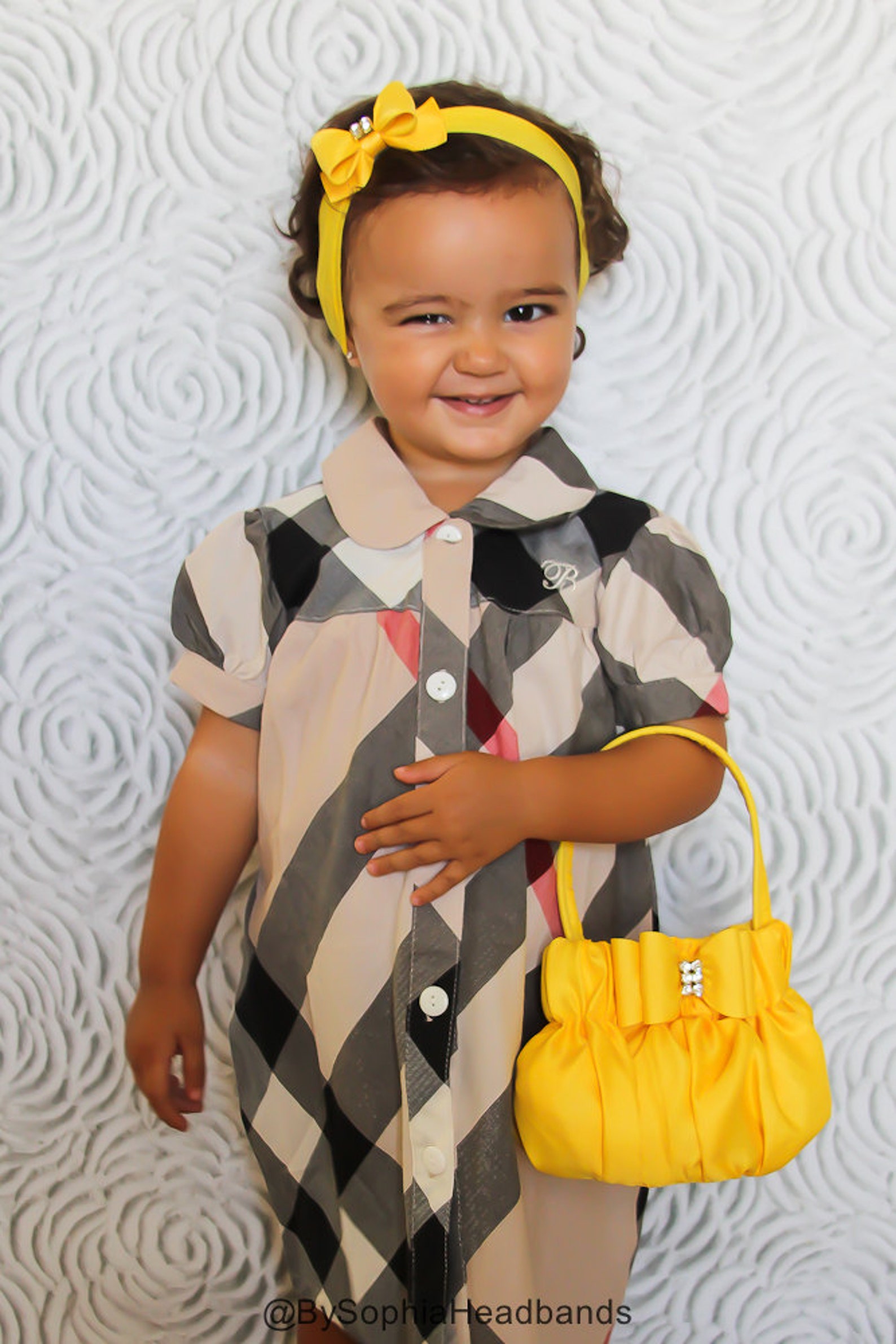 Yellow Bow Baby Handbag Flower Girl Purse Baby Toddler Etsy