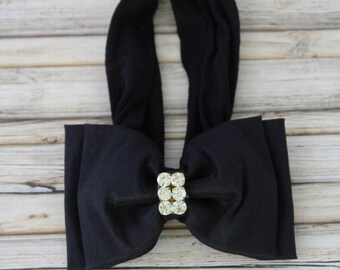 Baby Headband, Black Big Bow Headband, Baby Bow Headband, Newborn Headband, Big Bow Headband, Baby Unique Headband, Black Bow headband, 907
