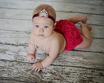 Baby Headband, Princess Tiara Headband, Baby Tiara, Princess Headband, Crown , Hot Pink Crown Headband, Pink Baby Headband, 2223