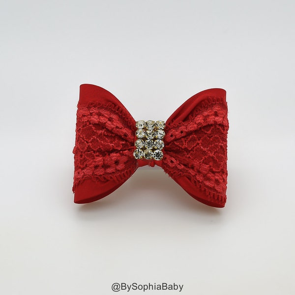 Red Baby Bow, Baby Hair Clip, Red Bow Hair Clip, Red Hair Clip, Toddler Hair Clip, Girls Bow Hair Clip, Big Bow Hair Clip, 946