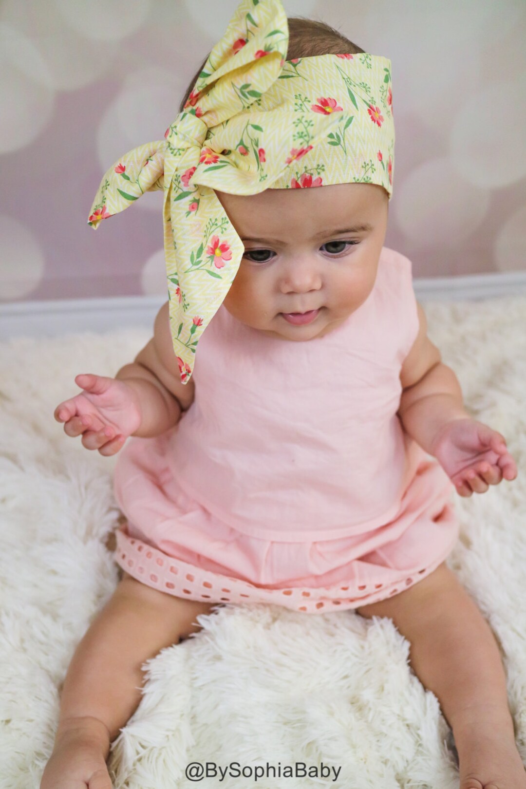 Baby Head Wrap, Baby Headwrap, Floral Baby Headband, Baby Turban