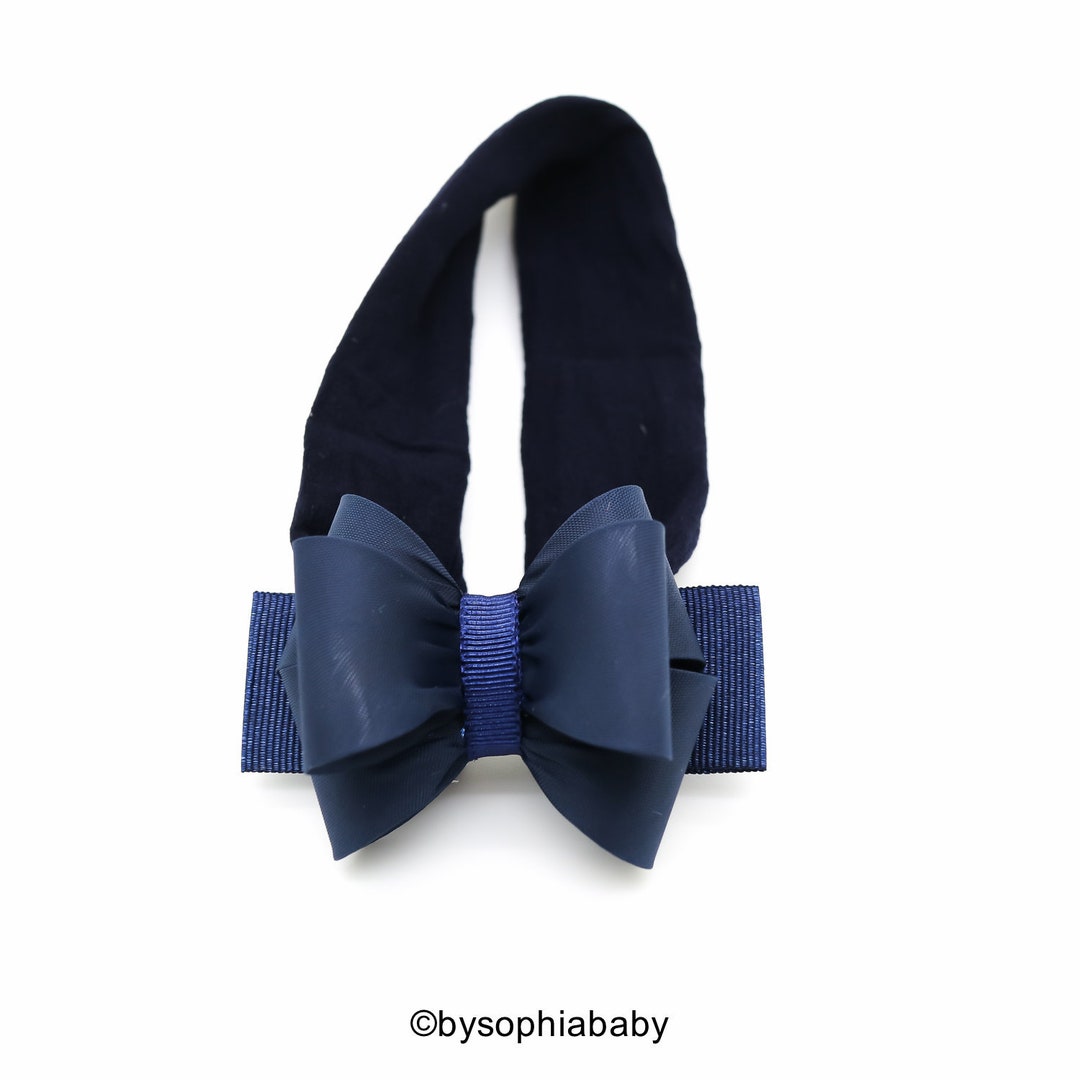 Navy Blue Bow Headband, Navy Baby Headband, Baby Blue Bow Headband