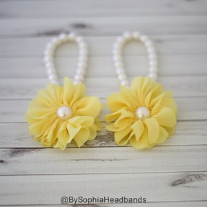 Baby Barefoot Sandals, Yellow Barefoot Sandal, Baby Foot Jewelry, Baby Shoes, Baby Pearl Barefoot Sandal, Toddler Barefoot Sandal, 44