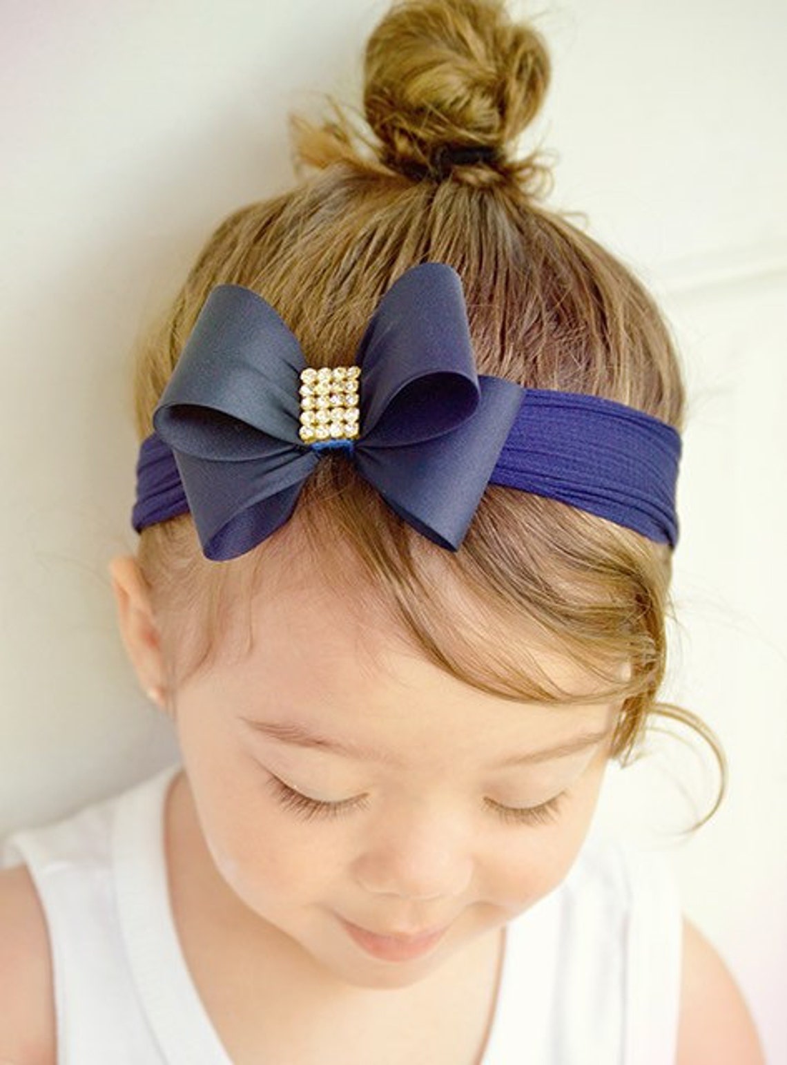 Baby Headband Headwrap Navy Blue Baby Headband Navy Blue Etsy