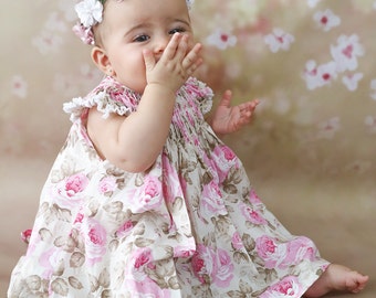 Baby Flower Crown, Toddler Flower Crown, Light Pink and White Flower Crown, Girls Flower Crown, Floral Crown, Wreath Silk Floral Crown, 1079