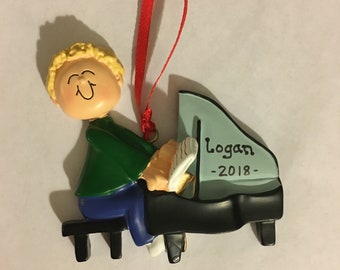 Piano Player Personalized Music Ornament