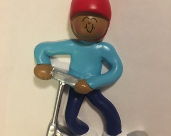 Riding Scooter Personalized  Ornament