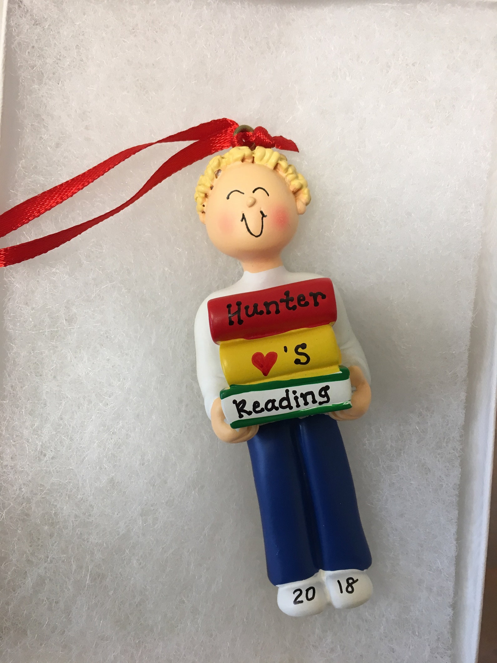 Book Lover Personalized Christmas Ornament Etsy