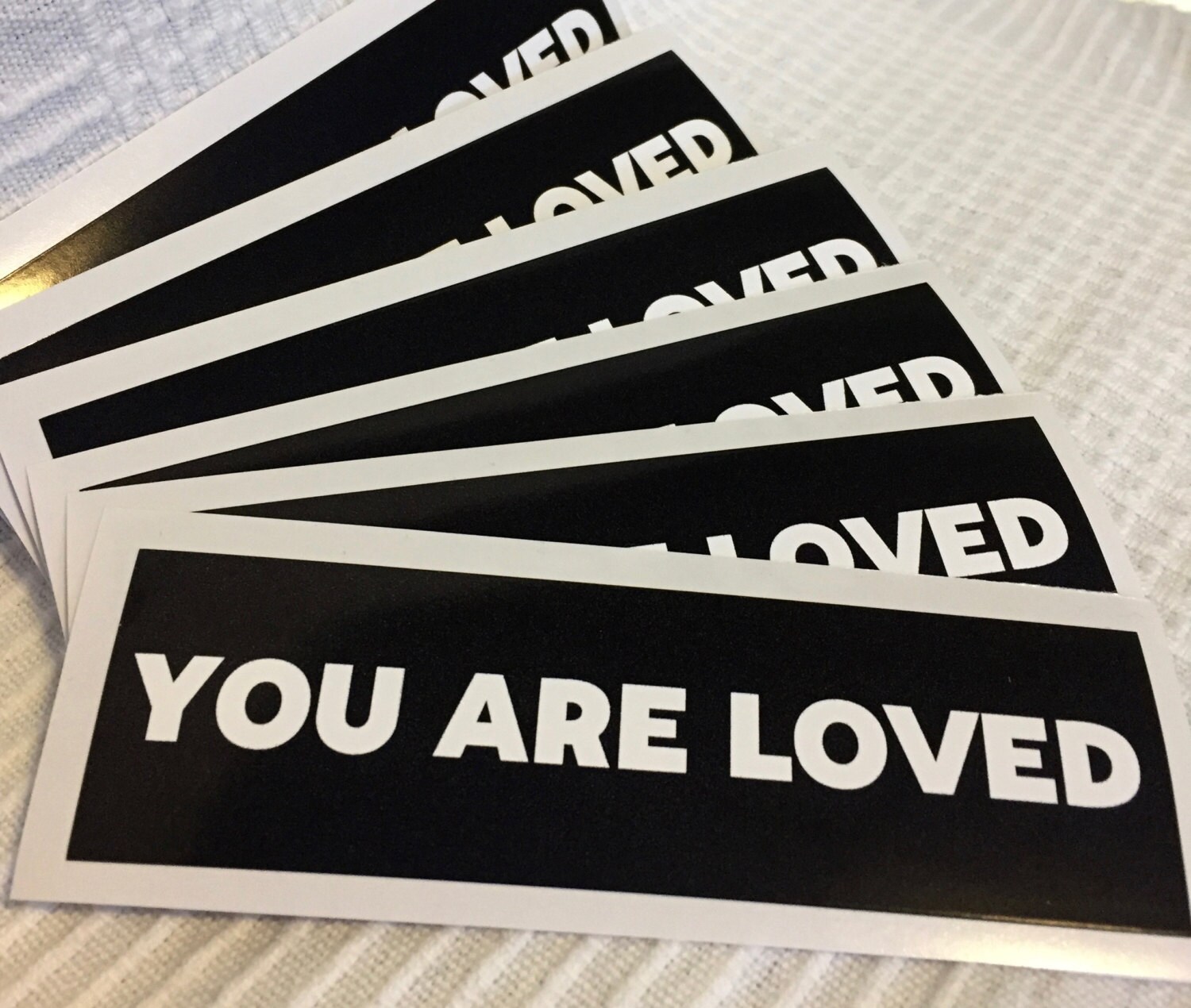 6 Pack Black You Are Loved Stickers Etsy