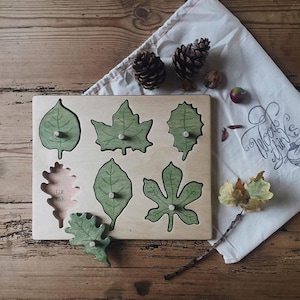 Wooden Toys / Wooden leaf puzzle / Waldorf  Toys / Montessori Toys / Educational Toys / Learning Toys / Eco Friendly Toy / Toddlers Toy