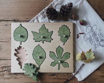 Wooden Toys / Wooden leaf puzzle / Waldorf Toys / Montessori Toys / Educational Toys / Learning Toys / Eco Friendly Toy / Toddlers Toy