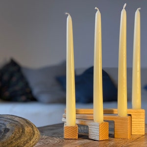 Advent Wreath Candle Holder / Wooden Candle Holder / Wooden Candelabra / Christmas Decoration / Gift For Her / Thanksgiving decor image 1