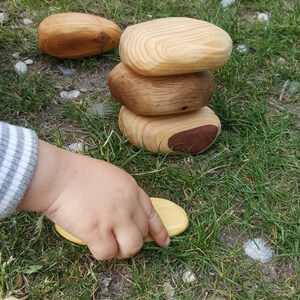 Wooden Toys / Wooden pebbles / Montessori Toys / Waldorf Toys / Stacking Toy / Sensory Toys / Open Ended Toy / Baby Treasure Basket image 5