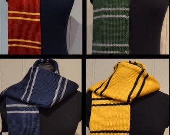 Wizard House Scarves, football scarf, Wizard Gift Idea, Wizard scarf, knit Wizard scarf 60"