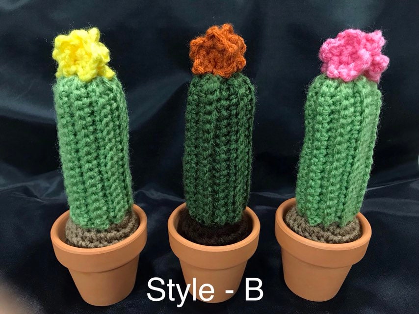 Handmade Crochet Cactus in Terra Cotta Pot - Etsy