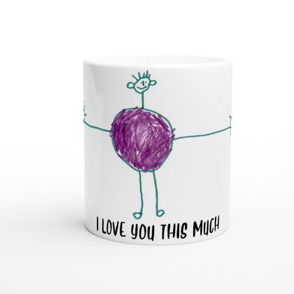 Personalized Kids drawing mug, gift for loved ones, gift for parents and grandparents