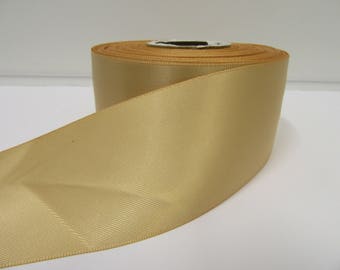 3mm 7mm 10mm 15mm 25mm 38mm 50mm Rolls, Caramel Gold Satin Ribbon, 2, 10 or 25 metres, Double sided Trim Tape by Beautiful Ribbon