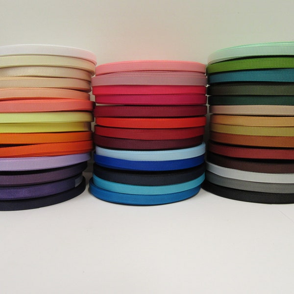 6mm Double Side Grosgrain Ribbon, 2 metres or 20 metre Full Roll Ribbed Trim Tape by Beautiful Ribbon
