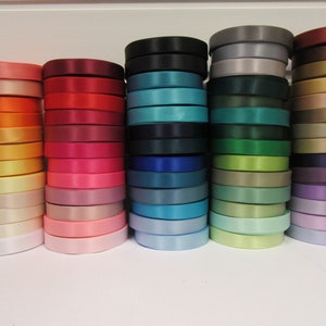 15mm Double Side Satin Ribbon, 2 metres or 25 metre Full Roll 1.5cm by Beautiful Ribbon