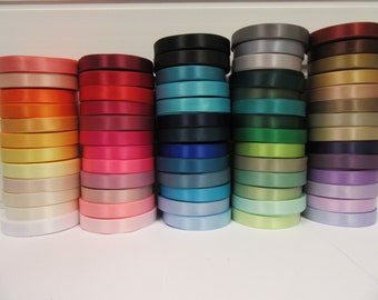 15mm Double Side Satin Ribbon, 2 metres or 25 metre Full Roll 1.5cm by Beautiful Ribbon