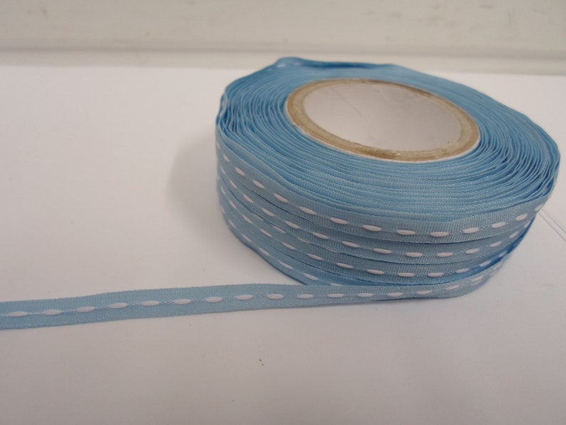 double sided 2 or 50 metres 4mm woven ribbon with centre middle stitch