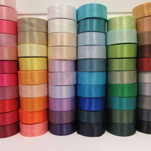 50mm Double Side Satin Ribbon, 2 2 inch 2 metres or 25 metre Full Roll 50cm by Beautiful Ribbon image 1